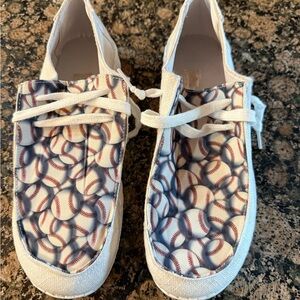 Baseball Print Casual Shoes